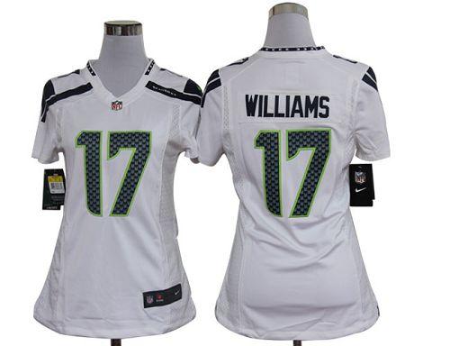  Seahawks #17 Mike Williams White Women's Stitched NFL Elite Jersey