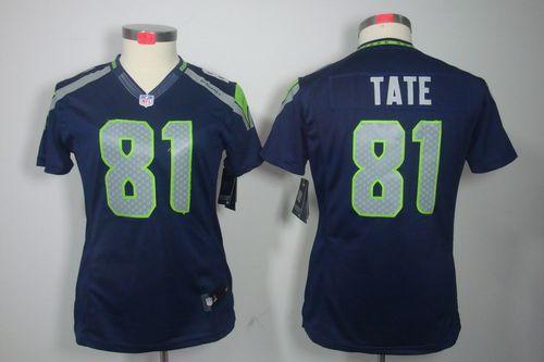  Seahawks #81 Golden Tate Steel Blue Team Color Women's Stitched NFL Limited Jersey