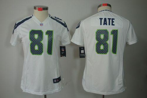  Seahawks #81 Golden Tate White Women's Stitched NFL Limited Jersey