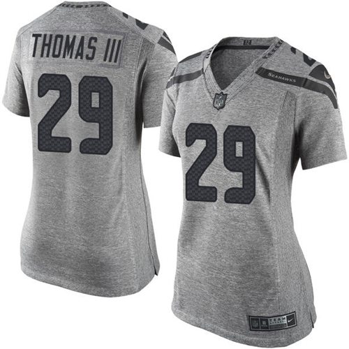  Seahawks #29 Earl Thomas III Gray Women's Stitched NFL Limited Gridiron Gray Jersey