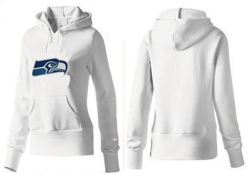 Women's Seattle Seahawks Logo Pullover Hoodie White