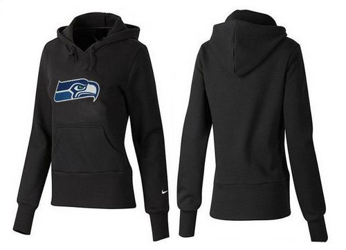 Women's Seattle Seahawks Logo Pullover Hoodie Black
