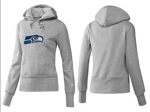 Women's Seattle Seahawks Logo Pullover Hoodie Grey