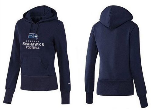 Women's Seattle Seahawks Authentic Logo Pullover Hoodie Blue