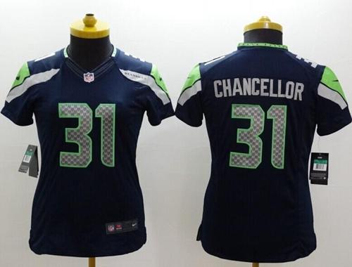  Seahawks #31 Kam Chancellor Steel Blue Team Color Women's Stitched NFL Limited Jersey