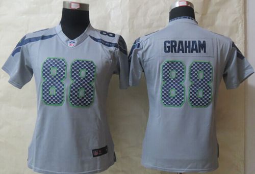  Seahawks #88 Jimmy Graham Grey Alternate Women's Stitched NFL Limited Jersey