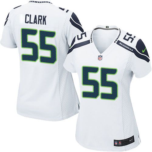  Seahawks #55 Frank Clark White Women's Stitched NFL Elite Jersey