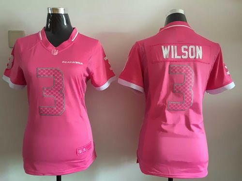  Seahawks #3 Russell Wilson Pink Women's Stitched NFL Elite Bubble Gum Jersey