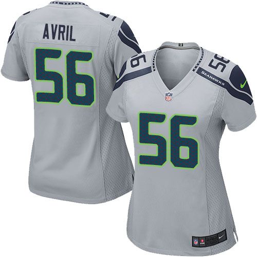  Seahawks #56 Cliff Avril Grey Alternate Women's Stitched NFL Elite Jersey