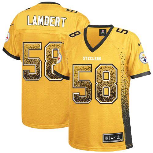  Steelers #58 Jack Lambert Gold Women's Stitched NFL Elite Drift Fashion Jersey