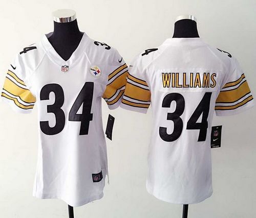  Steelers #34 DeAngelo Williams White Women's Stitched NFL Elite Jersey