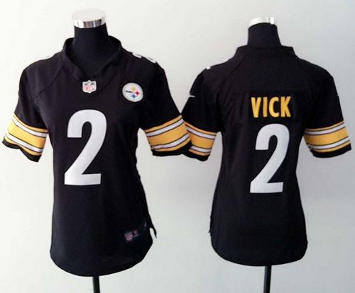  Steelers #2 Michael Vick Black Team Color Women's Stitched NFL Elite Jersey