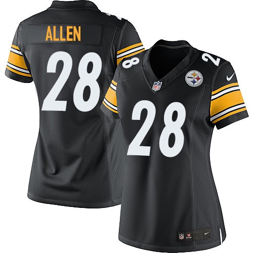  Steelers #28 Cortez Allen Black Team Color Women's Stitched NFL Elite Jersey