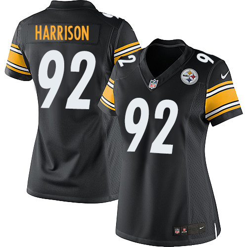  Steelers #92 James Harrison Black Team Color Women's Stitched NFL Elite Jersey