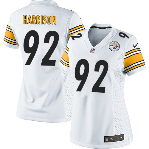  Steelers #92 James Harrison White Women's Stitched NFL Elite Jersey