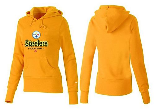 Women's Pittsburgh Steelers Authentic Logo Pullover Hoodie Yellow