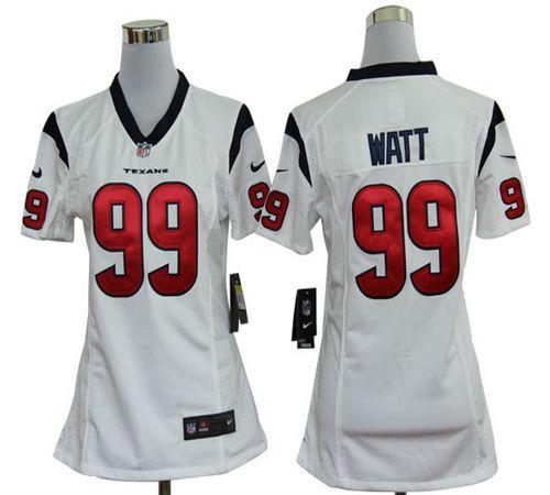  Texans #99 J.J. Watt White Women's Stitched NFL Elite Jersey