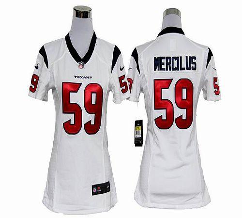  Texans #59 Whitney Mercilus White Women's Stitched NFL Elite Jersey