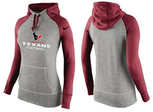 Women's  Houston Texans Performance Hoodie Grey & Red_2