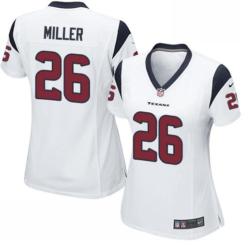  Texans #26 Lamar Miller White Women's Stitched NFL Elite Jersey