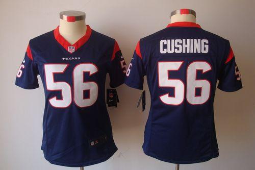  Texans #56 Brian Cushing Navy Blue Team Color Women's Stitched NFL Limited Jersey