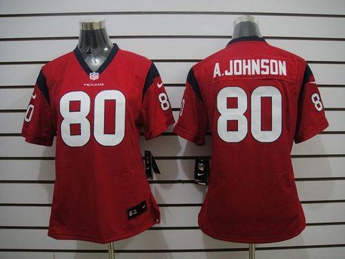  Texans #80 Andre Johnson Red Alternate Women's Stitched NFL Limited Jersey