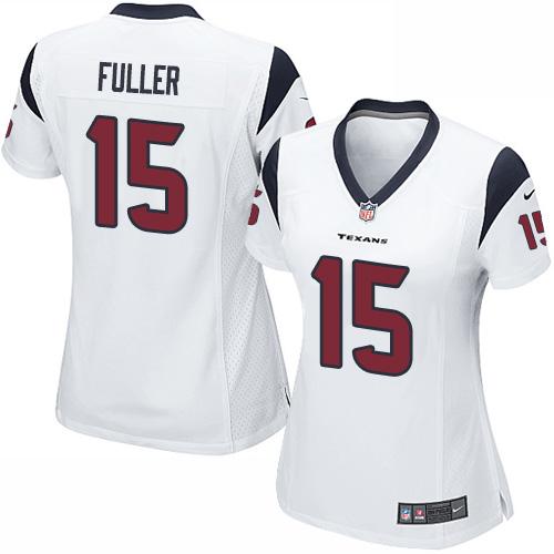  Texans #15 Will Fuller White Women's Stitched NFL Elite Jersey