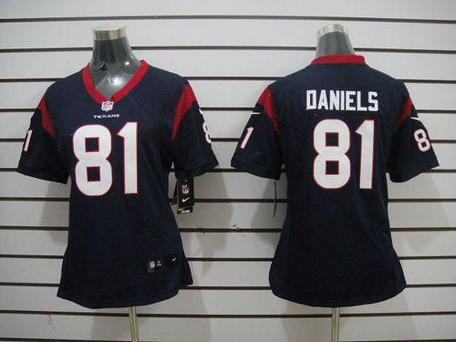  Texans #81 Owen Daniels Navy Blue Team Color Women's Stitched NFL Elite Jersey