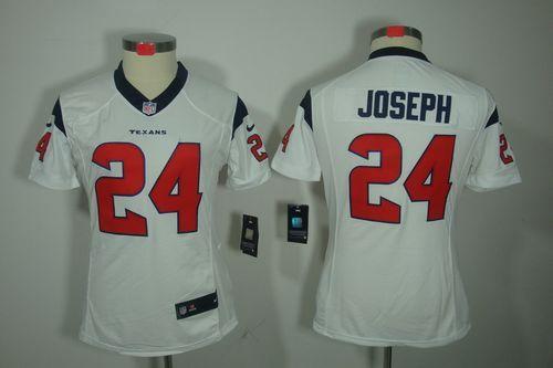  Texans #24 Johnathan Joseph White Women's Stitched NFL Limited Jersey