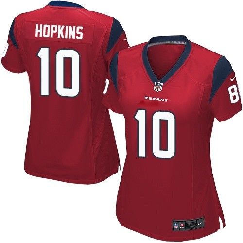  Texans #10 DeAndre Hopkins Red Alternate Color Women's Stitched NFL Elite Jersey
