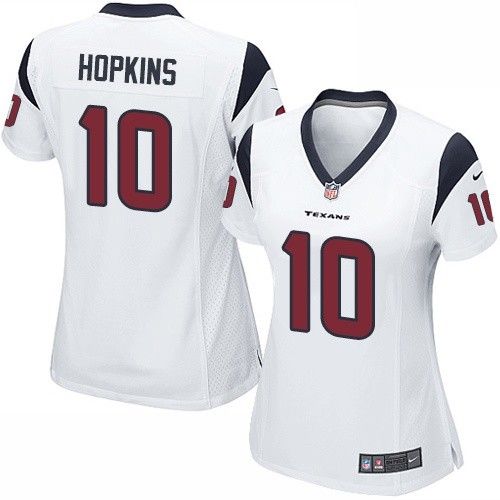  Texans #10 DeAndre Hopkins White Color Women's Stitched NFL Elite Jersey