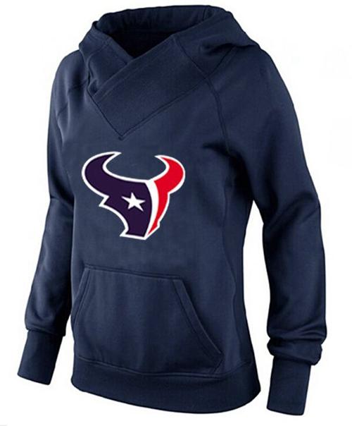 Women's Houston Texans Logo Pullover Hoodie Navy Blue