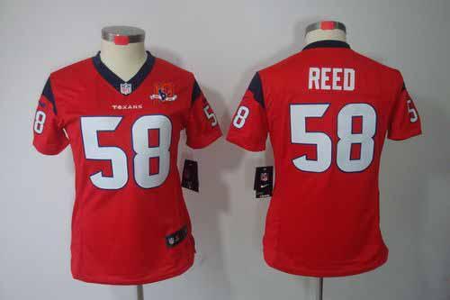  Texans #58 Brooks Reed Red Alternate With 10TH Patch Women's Stitched NFL Limited Jersey
