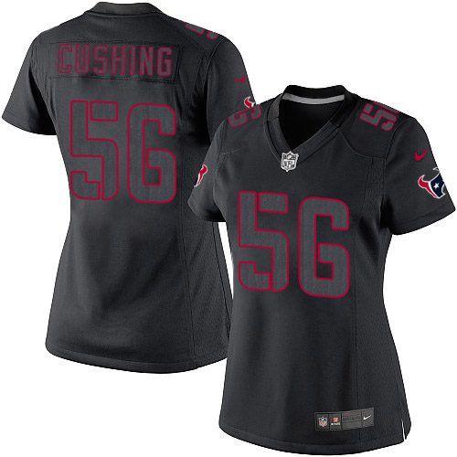  Texans #56 Brian Cushing Black Impact Women's Stitched NFL Limited Jersey
