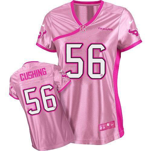  Texans #56 Brian Cushing Pink Women's Be Luv'd Stitched NFL Elite Jersey