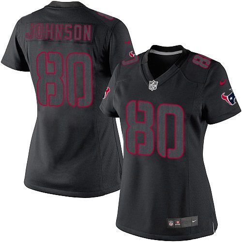  Texans #80 Andre Johnson Black Impact Women's Stitched NFL Limited Jersey
