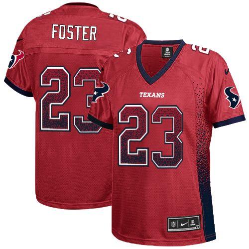  Texans #23 Arian Foster Red Alternate Women's Stitched NFL Elite Drift Fashion Jersey