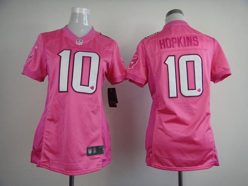  Texans #10 DeAndre Hopkins Pink Women's Be Luv'd Stitched NFL New Elite Jersey