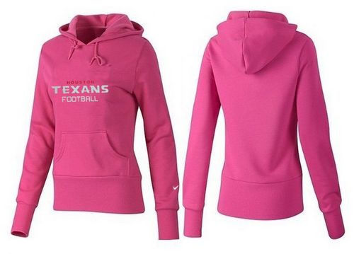 Women's Houston Texans Authentic Logo Pullover Hoodie Pink