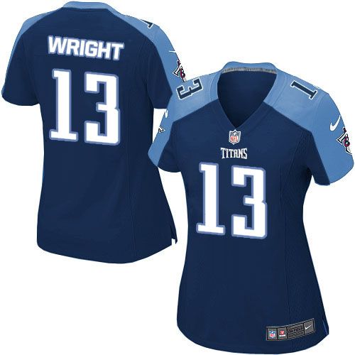  Titans #13 Kendall Wright Navy Blue Alternate Women's Stitched NFL Elite Jersey