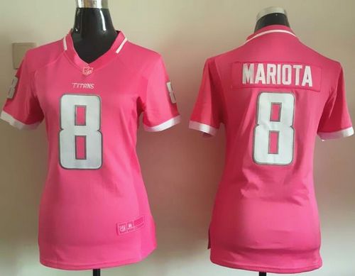  Titans #8 Marcus Mariota Pink Women's Stitched NFL Elite Bubble Gum Jersey