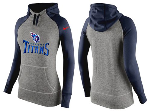 Women's  Tennessee Titans Performance Hoodie Grey & Dark Blue_1