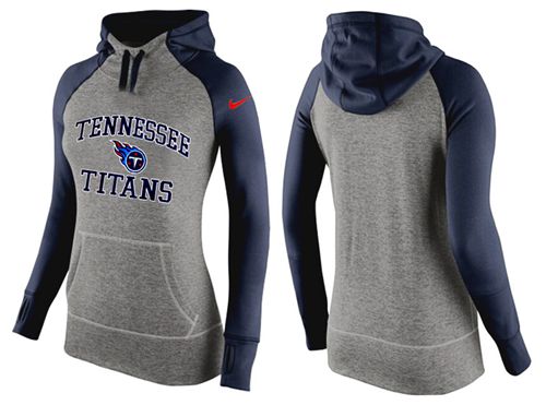 Women's  Tennessee Titans Performance Hoodie Grey & Dark Blue_2