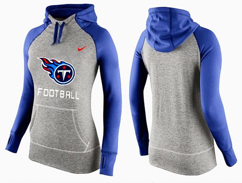 Women's  Tennessee Titans Performance Hoodie Grey & Blue_1