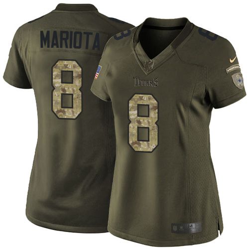  Titans #8 Marcus Mariota Green Women's Stitched NFL Limited Salute to Service Jersey