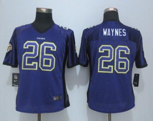  Vikings #26 Trae Waynes Purple Team Color Women's Stitched NFL Elite Drift Fashion Jersey