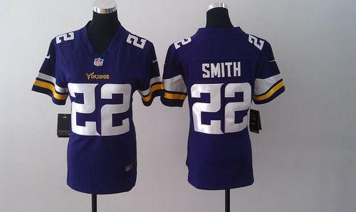  Vikings #22 Harrison Smith Purple Team Color Women's Stitched NFL Elite Jersey