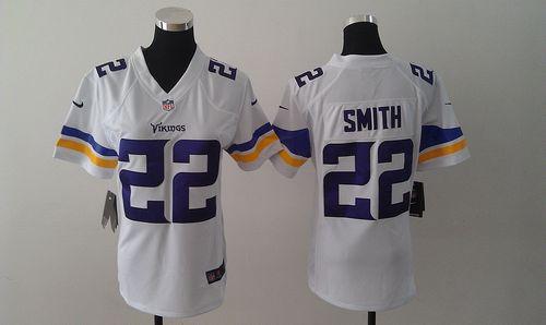  Vikings #22 Harrison Smith White Women's Stitched NFL Elite Jersey