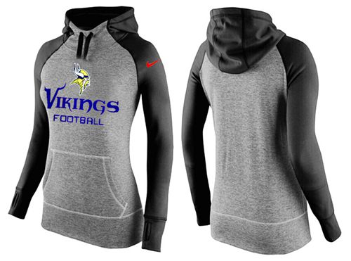 Women's  Minnesota Vikings Performance Hoodie Grey & Black