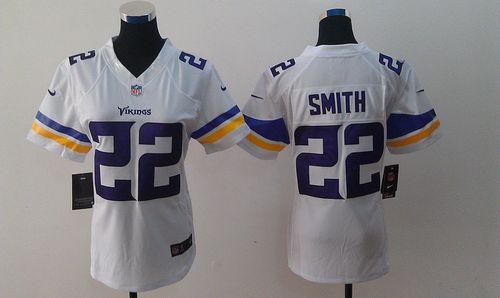  Vikings #22 Harrison Smith White Women's Stitched NFL Limited Jersey